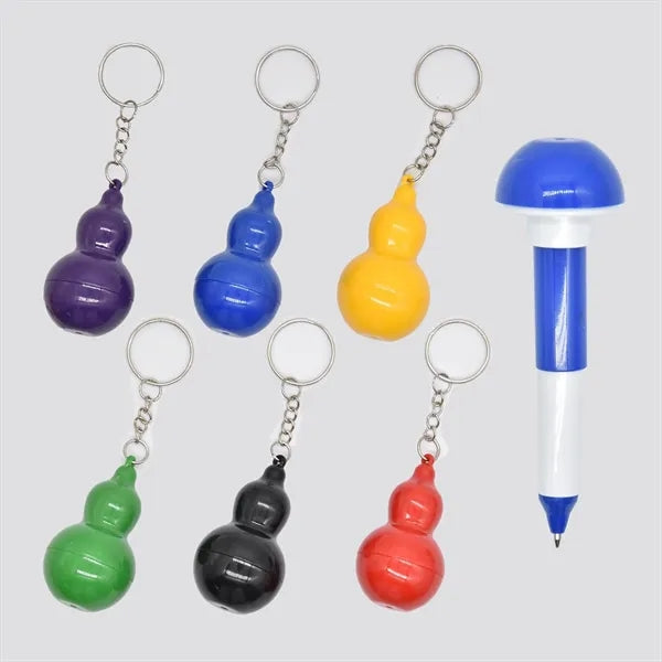 Gourd Pocket Ballpoint Pen with Key Chain