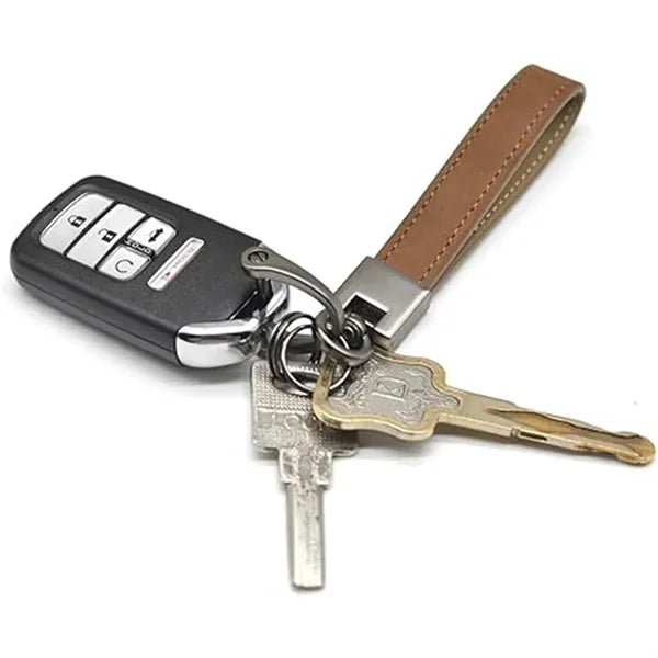 Metal Leather Keychain