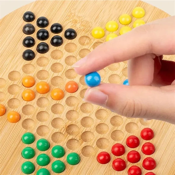 Wooden Family Checkers Game Set