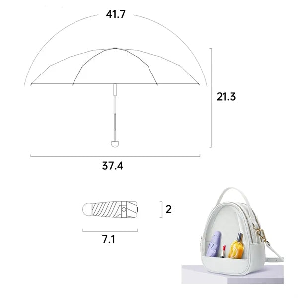 Mini Compact Travel Umbrella Lightweight Portable