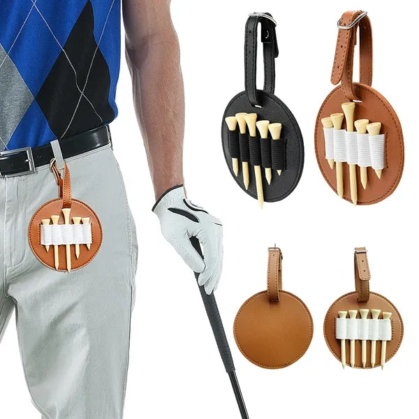 Portable PU Leather Golf Tee Holder