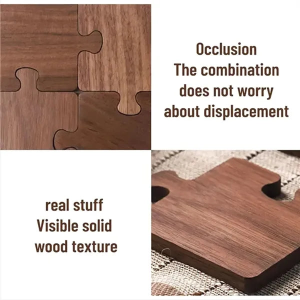Jigsaw Shape Walnut Wood Coaster (Single)