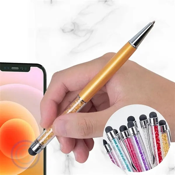 5.7" 2 in 1 Stylus Metal Diamond Advertising Ballpoint Pen