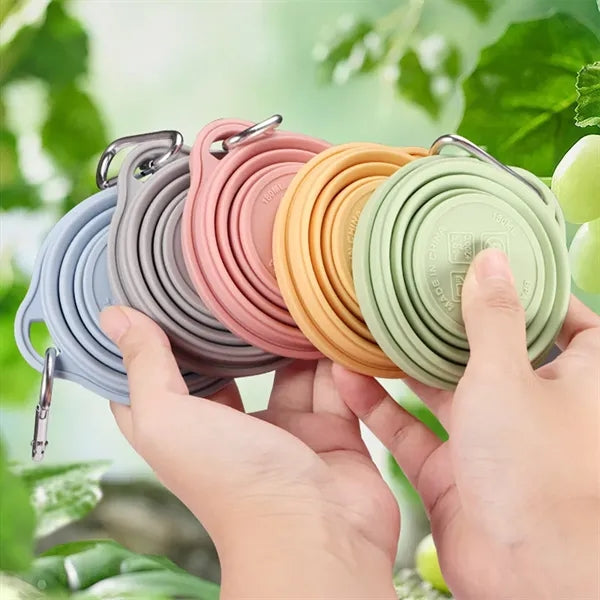 Silicone Collapsible Travel Camping Drinking Cup with Lid