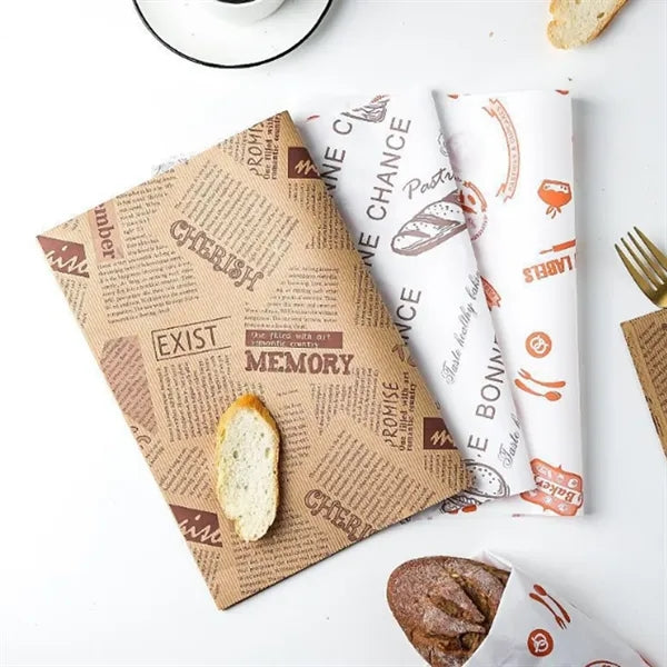 12" x 12" Custom Greaseproof Food Wrap Wax Paper Deli Sheets