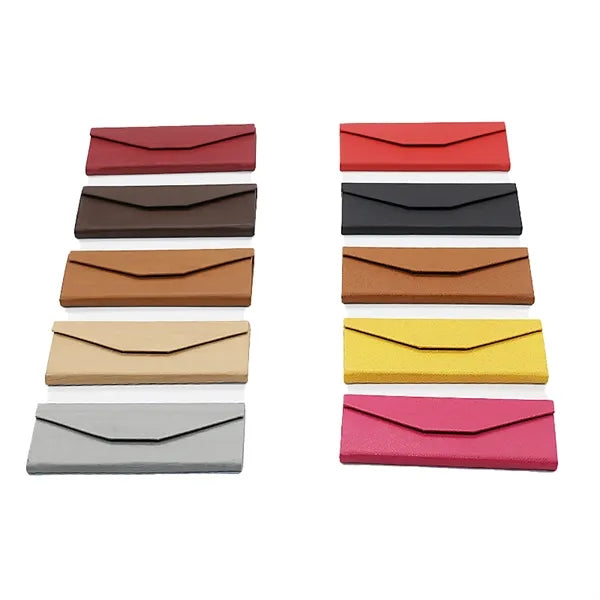 Triangular Foldable Leather Eyeglass Case