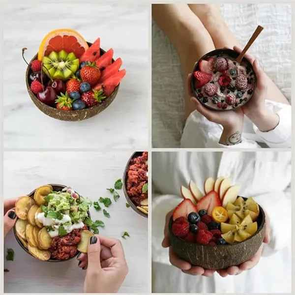 Natural Storage Decorative Fruit Salad Coconut Shell Bowl