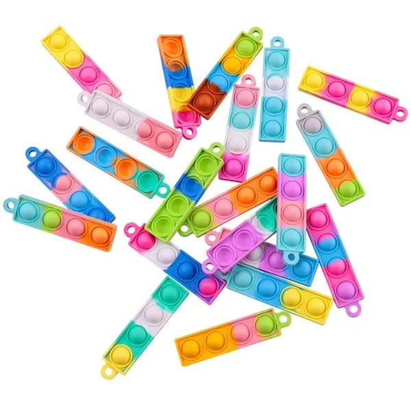 Rainbow Push Pop Bubble Toy Keychain