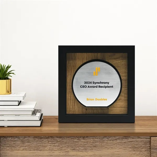 Newbury 6" x 6" Circle Award with Brushed Silver Plate