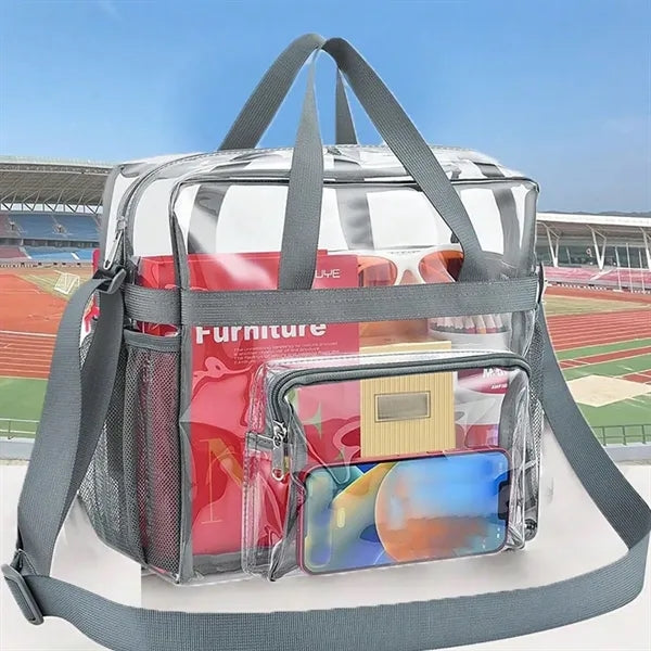 Shoulder PVC Clear Tote Bag with Front Pocket