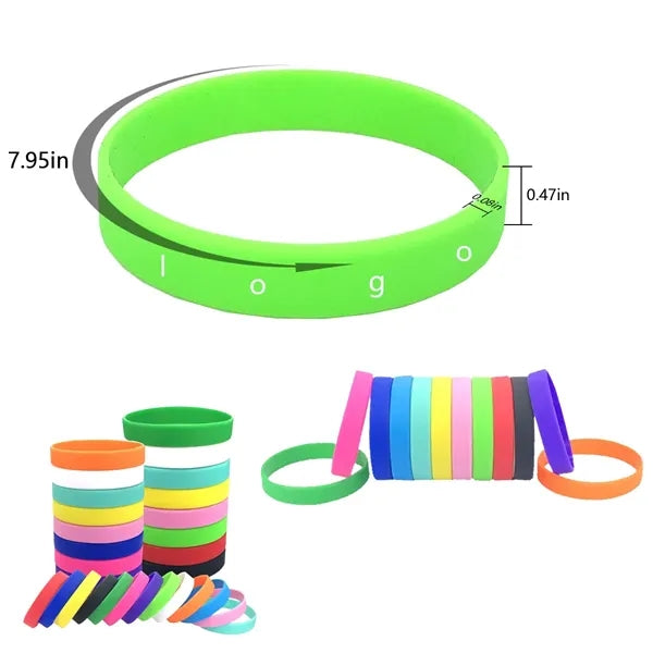 Solid Color Glossy Silicone Wristband