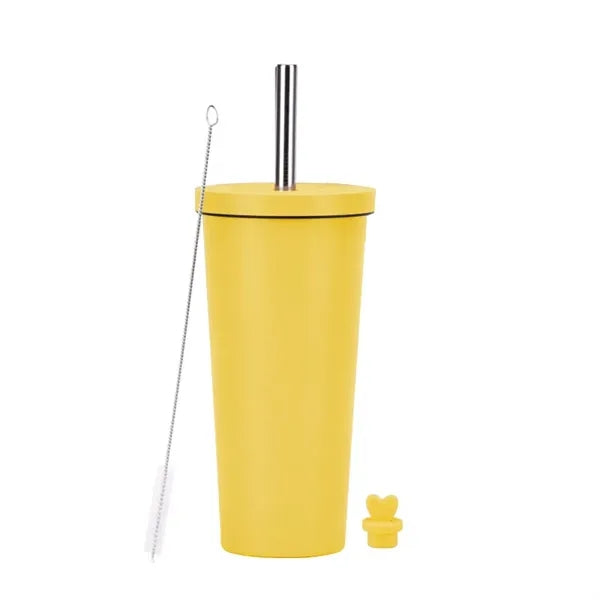 24oz Stainless Steel Insulated Straw Cup With Ceramic Liner