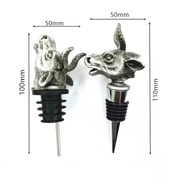 Alloy Bull Wine Stopper Cap Cork
