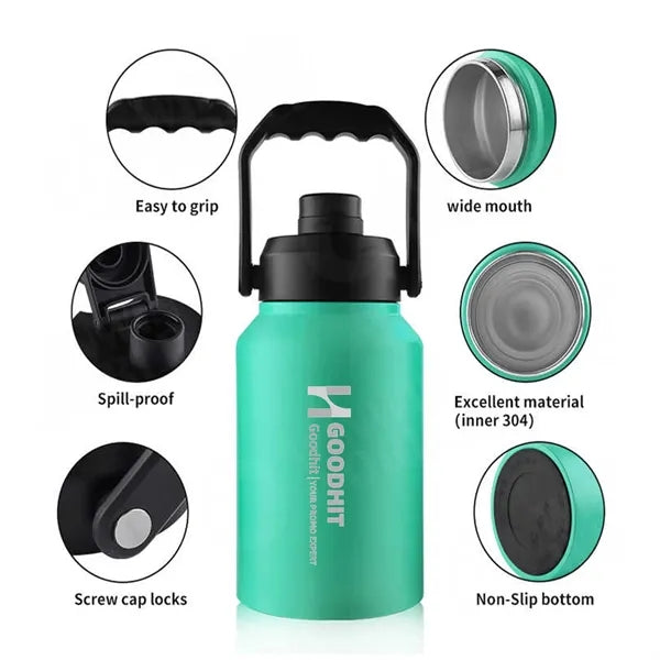 64/87/128oz Large Stainless Steel Sports Metal Water Flask