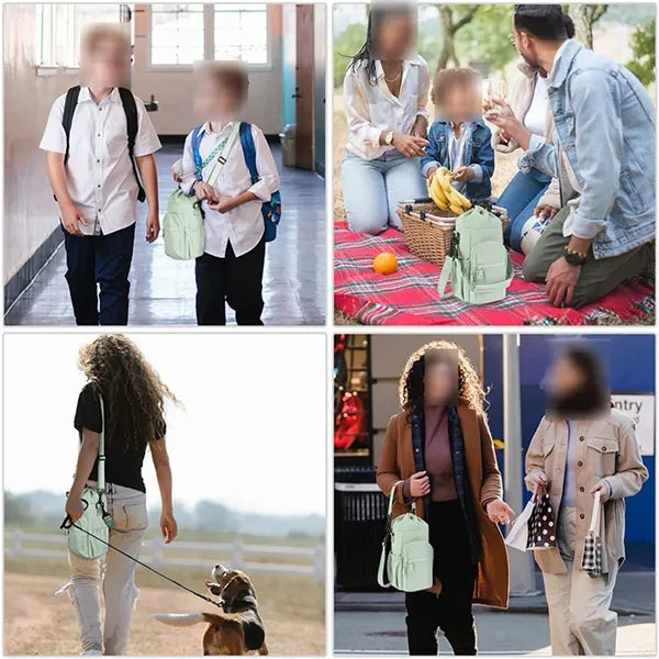 Portable crossbody shoulder insulated water bottle holder