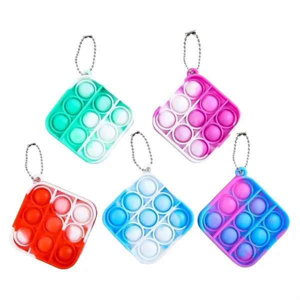 Silicone Push Pop Fidget Keychain