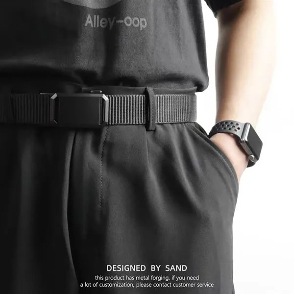 Men Tactical Waist Belt Nylon Canvas Breathable Zinc Buckle
