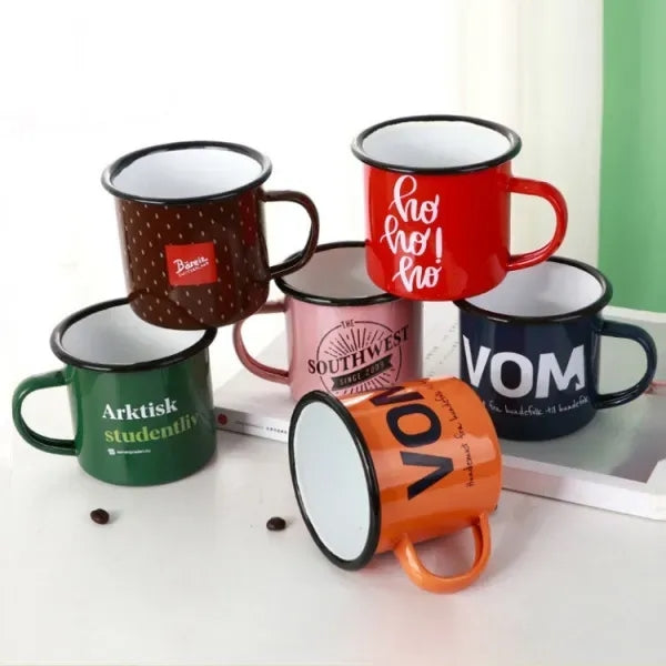 12oz Thickened Enamel Mug with Rolled Edge