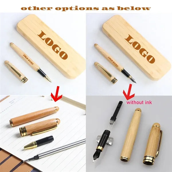 Ballpoint Pen with Bamboo Box Set- Eco-Friendly Gift