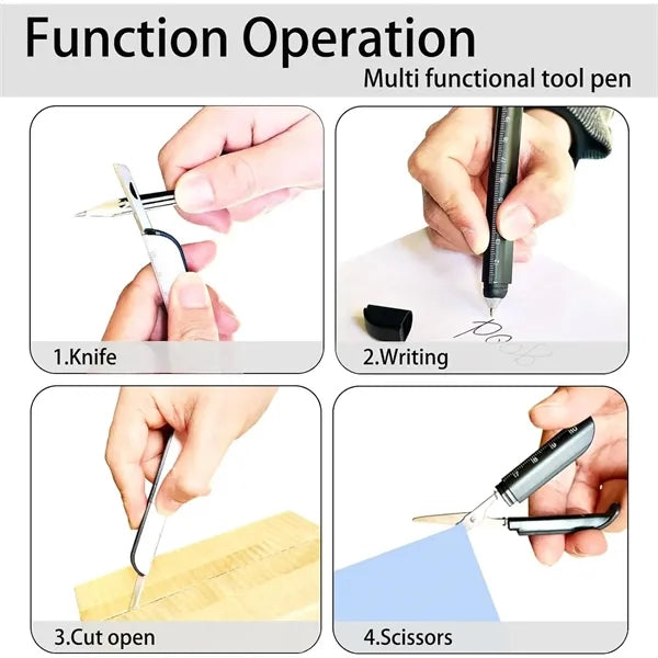 4-in-1 Portable Tool Scale Signature Ballpoint Pen