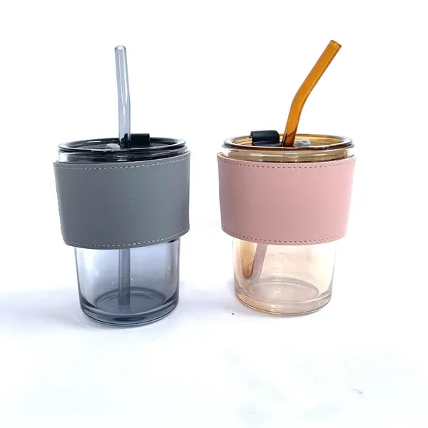 PU leather sleeve for coffee cup or glass bottle