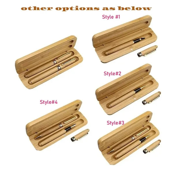 Bamboo Ballpoint Pen with Box Set- Eco-Friendly Gift