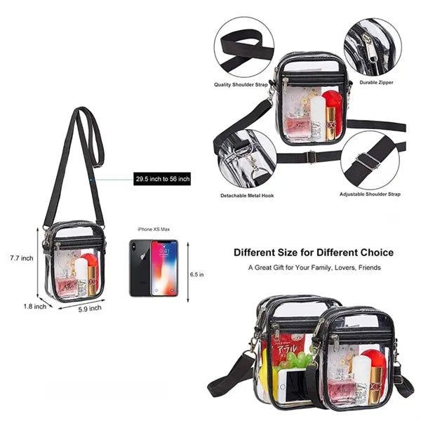 Clear Crossbody Bag with Adjustable Shoulder Strap