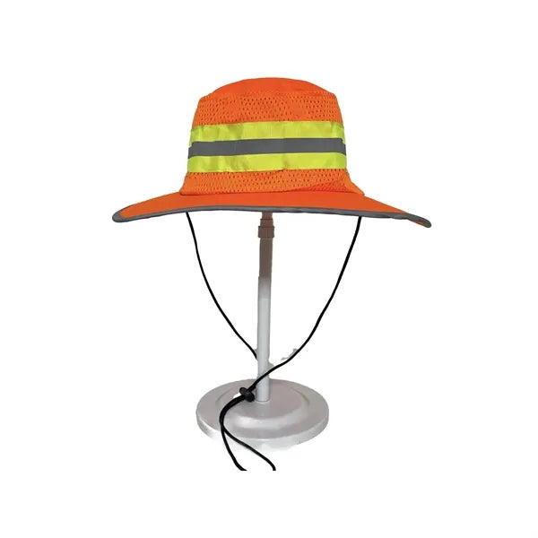 Hi-vis Reflective Ranger Sun Hat w/ Adjustable Neck Strap