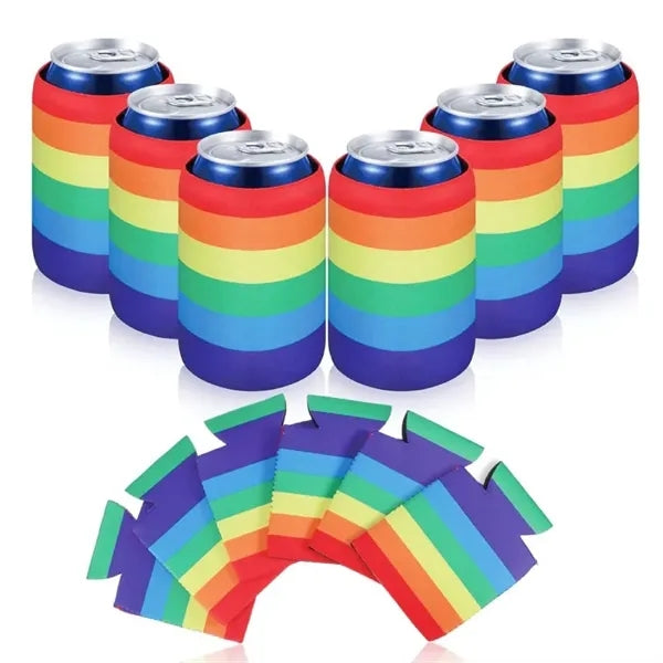 LGBT Pride Rainbow Collapsible Foam Can Cooler Sleeve