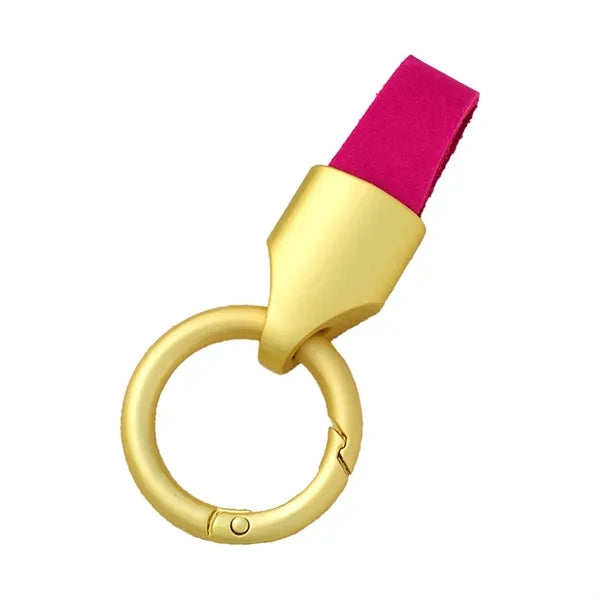 PU Leather Strap Metal Key Tag