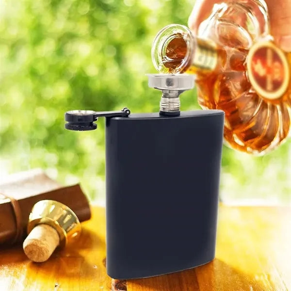 Portable Rainbow Colored Whiskey Wine Pot 8oz Hip Flask Set
