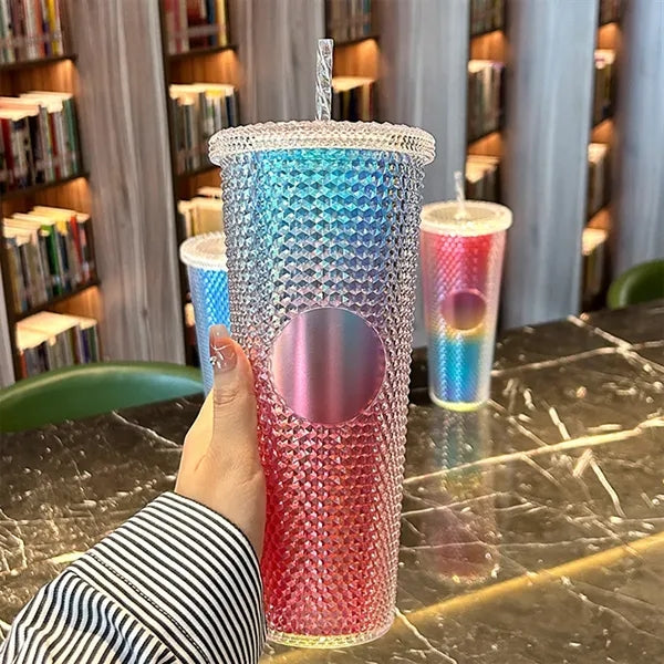 Studded Tumbler With Straw