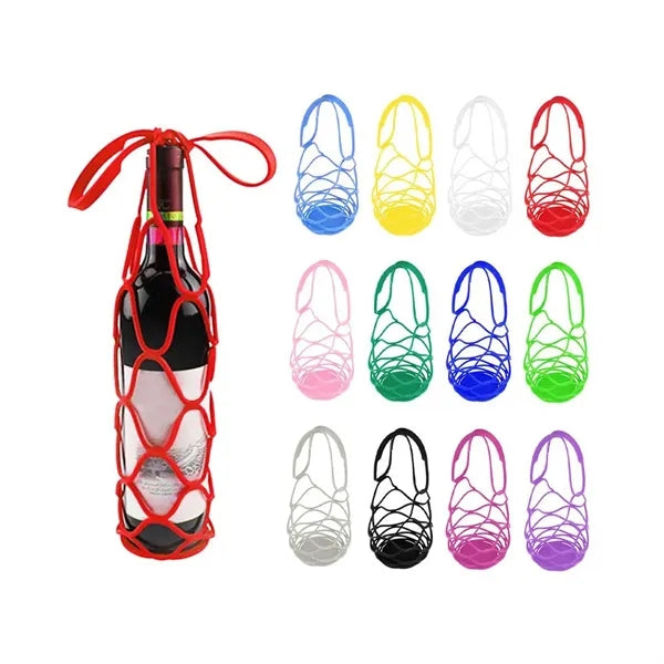 2 in 1 Foldable Silicone Wine Bottle Carrier Cup Coaster