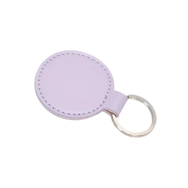 Round PU Leather Keychain with Flexible Snap Hook