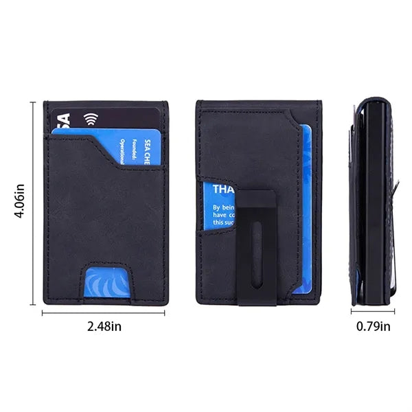 RFID Blocking Wallet Card Holder with Money Clip