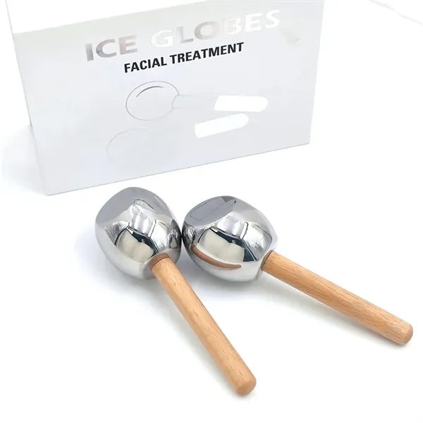 New Stainless Steel Ice Roller with Wooden Handle