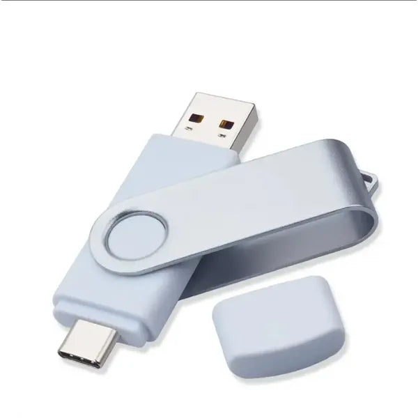 3-in-1 Swivel Flash Drive & Type-C, USB 3.0, Andr