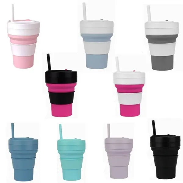 12 oz Silicone folding water cup portable