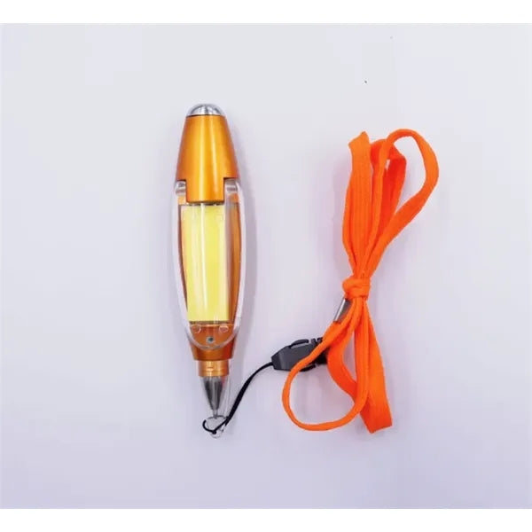 3-in-1 LED Light Ballpoint Pen w/Sticky Note & Lanyard