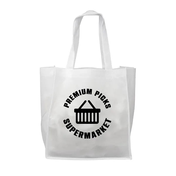 Clipper Non-Woven Grocery Tote Bag (1 Color Imprint)