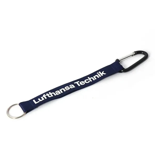 3/4" Sublimated Polyester Pocket Lanyard w/Carabiner Keyring
