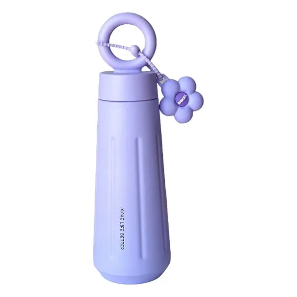 15 oz Simple Female Student Flower Carrying Ring Walking Mug
