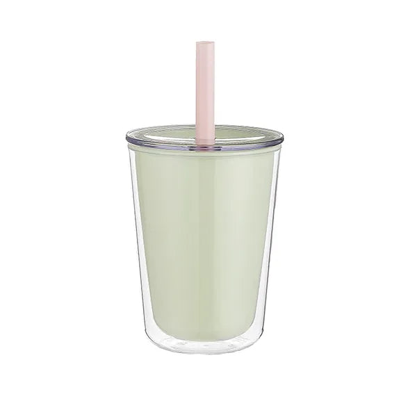 Double-Layer Straw Cup with Heat Resistance