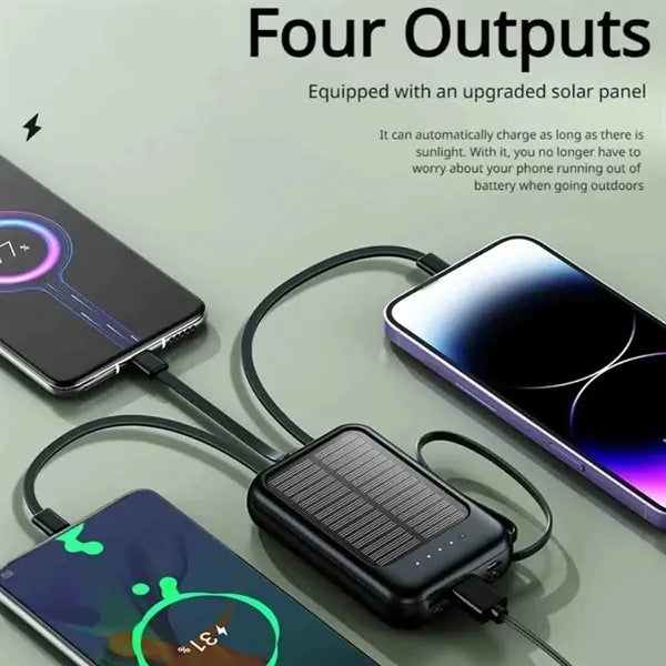 20000mAh Solar Power Bank With Cable
