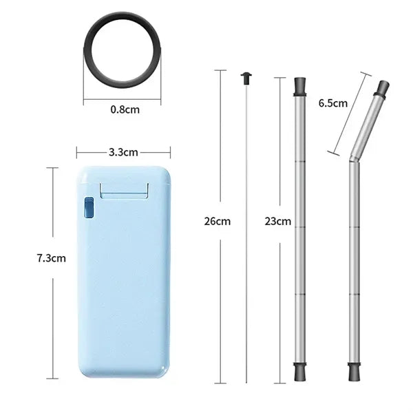 Repeatable Folding Stainless Steel Silicone Straw
