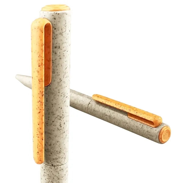 Eco Friendly Wheat Straw Ballpoint Pen With Clip