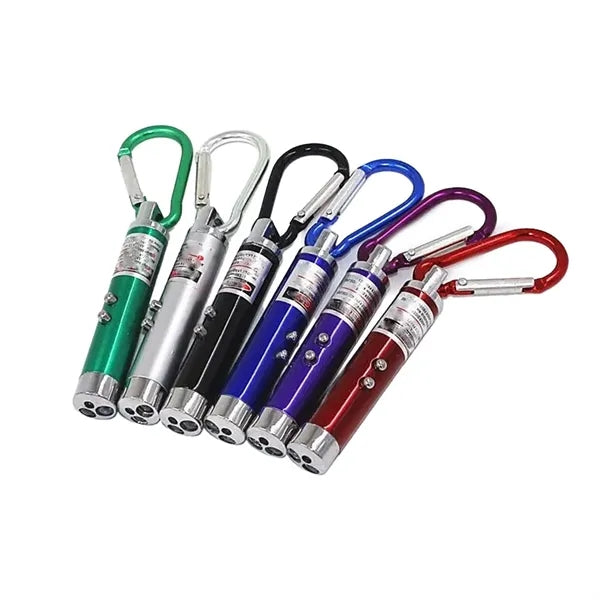 3 In 1 Mini Laser Flashlight Keychain