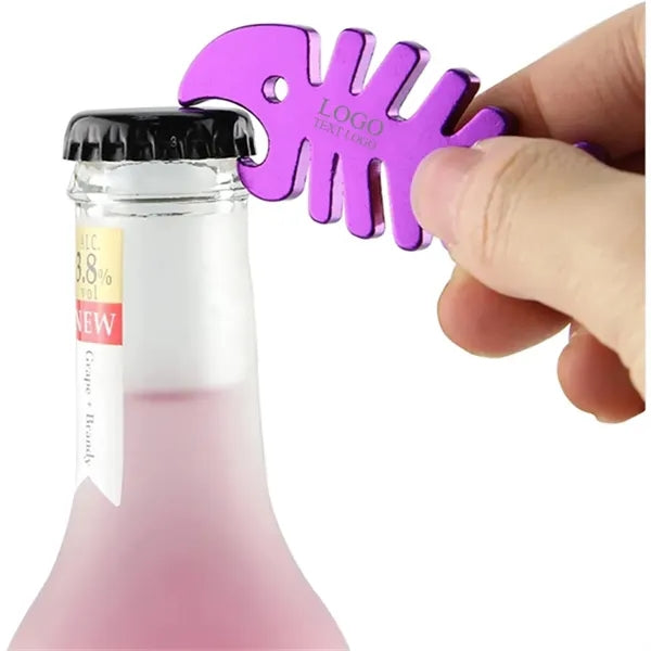 Fish Bone Shaped Bottle Opener Keychain