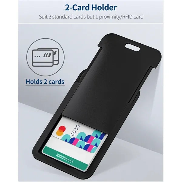 Sliding ID Badge Holder Hard Vertical Plastic Card Case