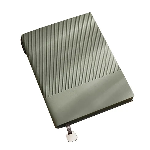 Pen-In-Pocket Leather Brushed Notebook